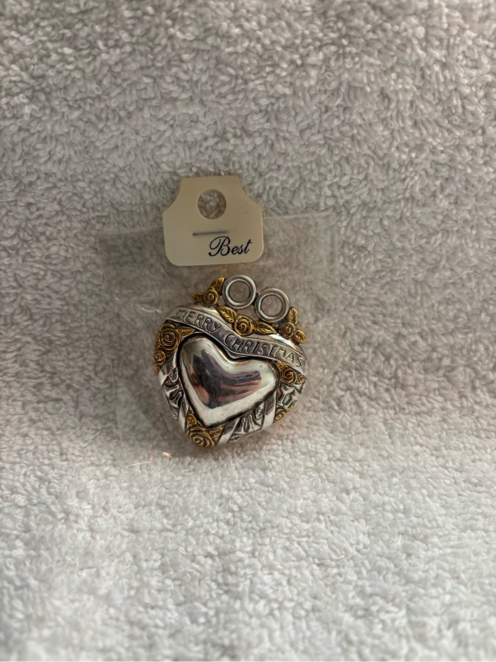 New vintage Best costume jewelry Merry Christmas brooch